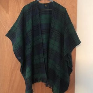 Green and blue poncho